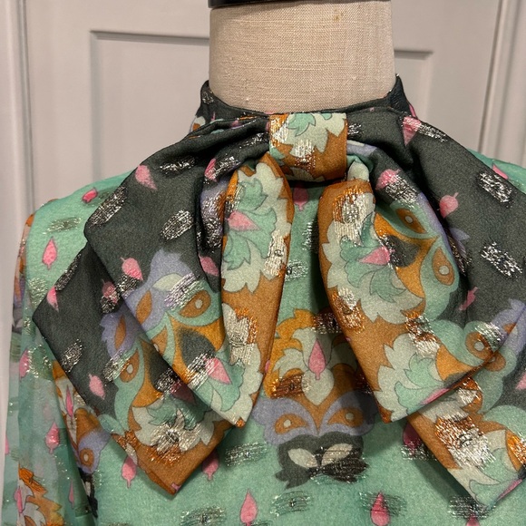 Vintage Clifton Wilhite Floral Green Maxi Dress - Picture 6 of 11